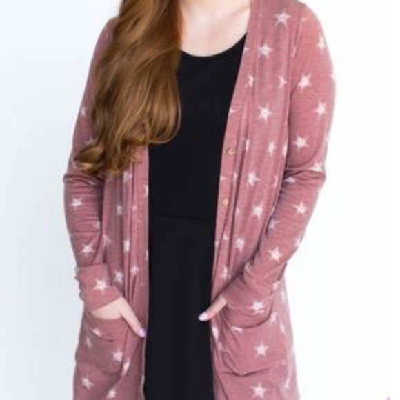 Agnes & Dora Tops - 🇺🇸Essential Cardigan Rust Vintage Stars A&D XS